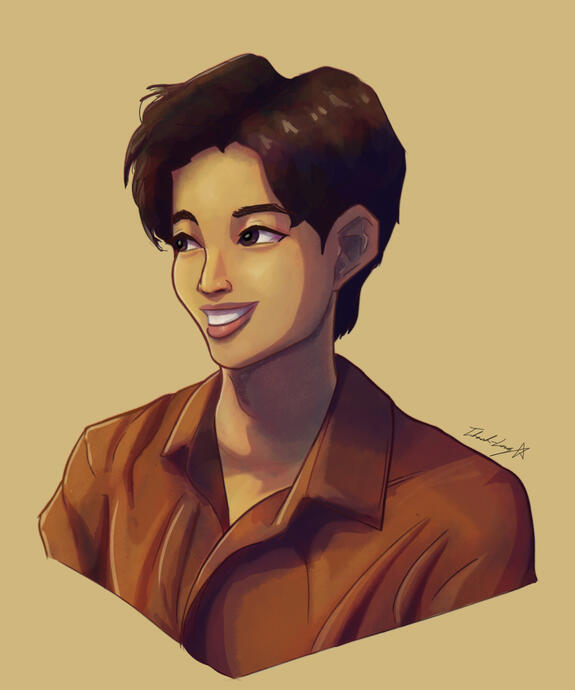 Portrait digital basé sur une photo. (Fait sur Clip Studio Paint).