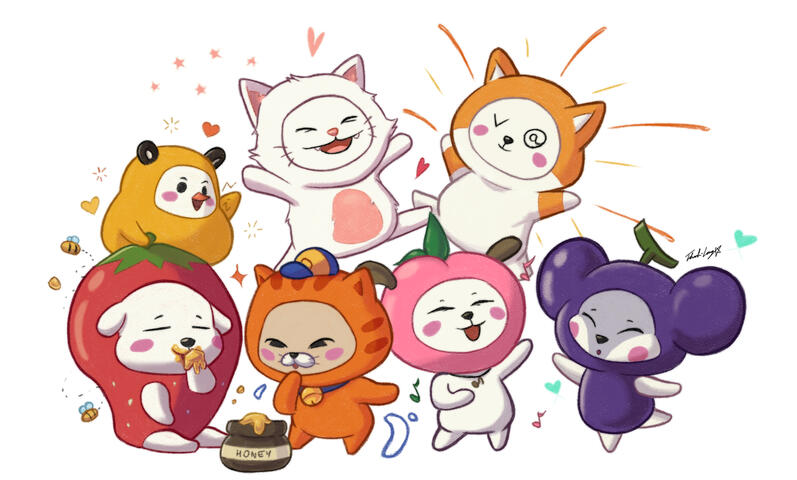 Sketches based on the TONIIMINII plushies.