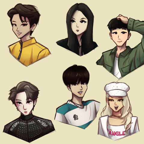 Portraits I made to practice stylization