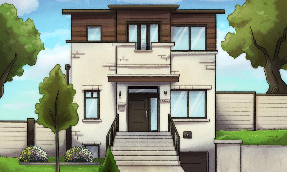 Un décor de maison pour une commission d'un livre pour enfants.